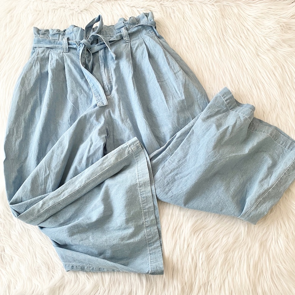 COPY - Free People High Waisted Wide Leg Chambray Pant